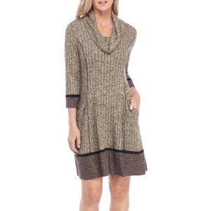 Signature Robbie Bee Womens Cowl Sweater Dress Plus | 2X | Brown Taupe